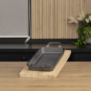 Metallic Thick 12x20cm Pan with Wooden Board1