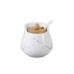 Momaz White Marble Sugar Bowl