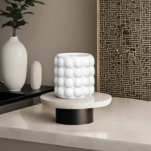 Porcelain 12cm Bubble Textured Cylinder Vase1