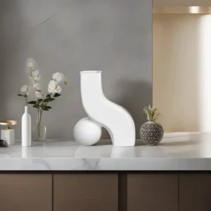 Porcelain 16cm Asymmetrical Curved Vase1