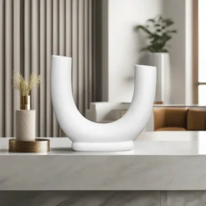 Porcelain 20cm Letter U Vase1