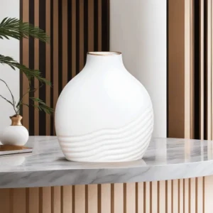 Porcelain 20cm Wavy Round Vase1