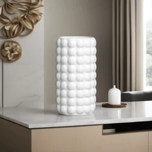 Porcelain 23.5cm Bubble Textured Cylinder Vase1