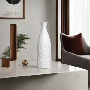 Porcelain 35cm Textured Elongated Vase1