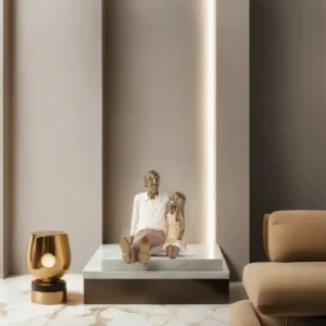 Resin 11.5x16cm Daughter Father Figurine Decor1