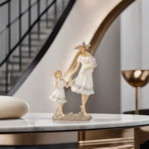 Resin 14.5x24cm Mother Kids Figurine Decor1