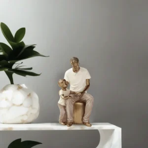 Resin 9.5x18cm Father Son Figurine Decor1