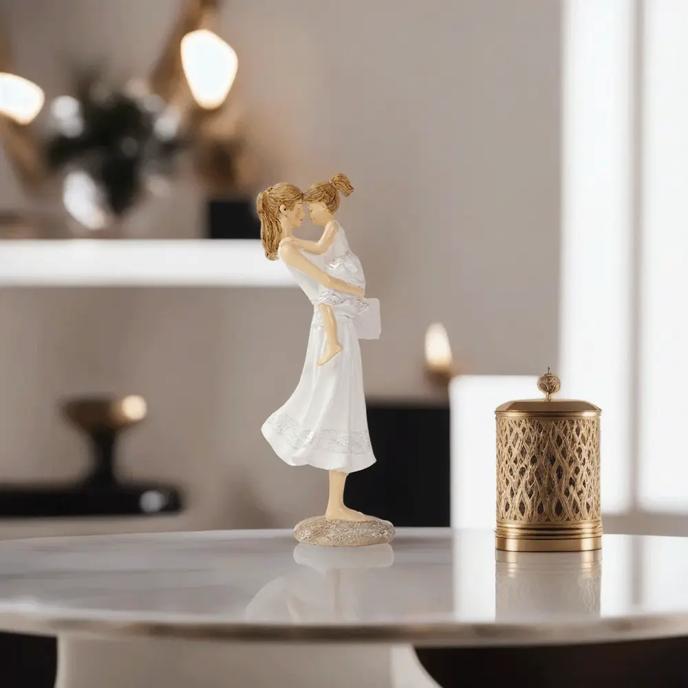 Resin-9x23.5cm-Mother-Daughter-Figurine-Decor1