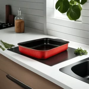 Trueval 25cm Classic Rectangular Red Oven Pan1