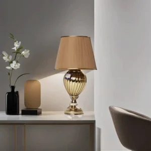 Brown & Golden Lambader with Oval Design Base1