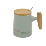 Good Life Green Mug with Wooden Lid & Handle