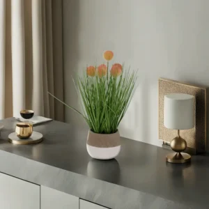 Grass & Flowers 35cm Straw Pot1