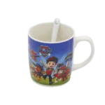 Porcelain Paw Patrol Blue Mug with Lid & Spoon