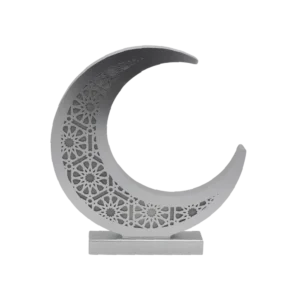 Ramadan 52cm Silver Crescent Decor with Light