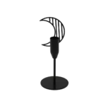 Ramadan 18x7cm Black Candle Holder with Crescent Design