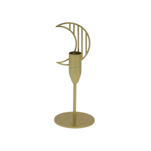 Ramadan 18x7cm Golden Candle Holder with Crescent Design
