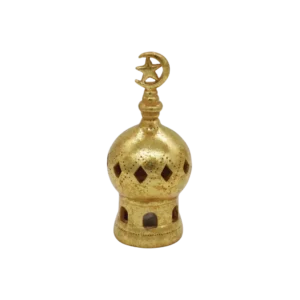 Ramadan 15x6cm Golden Mosque Dome Lantern with Light