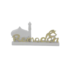 Ramadan 20x10cm Gypsum White & Gold Stand