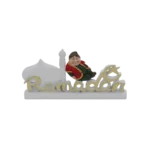 Ramadan 20x10cm Gypsum White & Gold Stand with Persona