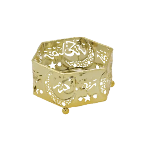 Ramadan 5x10cm Hexagon Golden Censer
