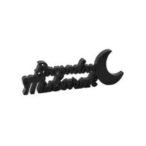 Ramadan Mubarak 40x12cm Black Phrase with Crescent Decor