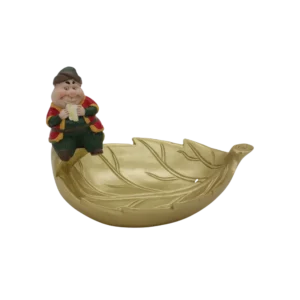 Ramadan 18x10x14cm Persona with Golden Leaf Shaped Plate