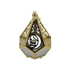 Ramadan 20x6cm Golden Lantern with Light