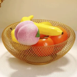 Golden Mesh Fruits Iron Basket1