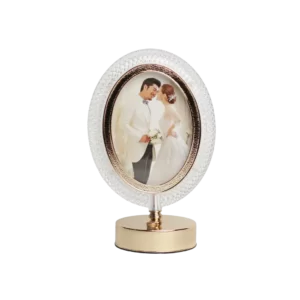 Golden Oval Photo Frame With Lid Light