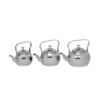 Momaz 3Pcs Stainless Steel Potobello Tea Pots Set