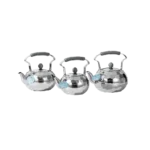Momaz 3Pcs Stainless Steel Tea Pots Set with Grey Granite Handle