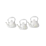 Momaz 3Pcs White Marble Tea Pots Set