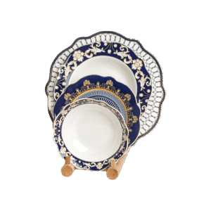 Regal Blue Floral Pattern 24Pcs Dinnerware Set