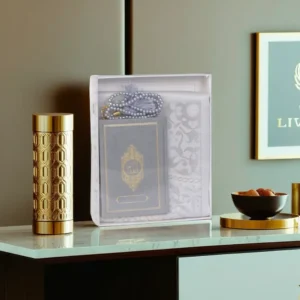 Silver Prayer Rug with Quraan & Rosary1