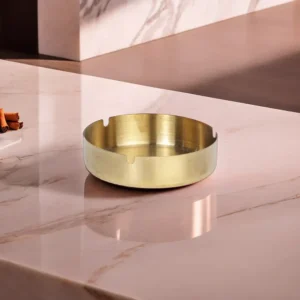 Stainless Steel 12cm Golden Medium Ashtray1