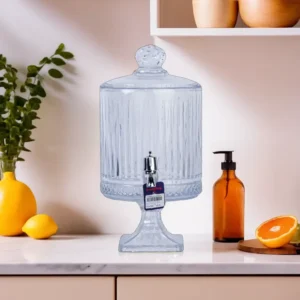 Transparent 4.5L Patterned Glass Beverage Dispenser1