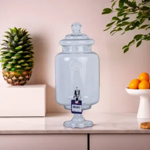 Transparent Columnar Glass Beverage Dispenser1