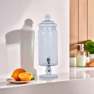 Transparent Cylindrical Glass Beverage Dispenser1