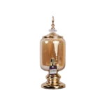 Transparent Golden Barrel-Shaped Glass Beverage Dispenser with Golden Iron Base