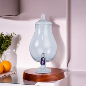 Transparent Pear Shaped Glass Beverage Dispenser1