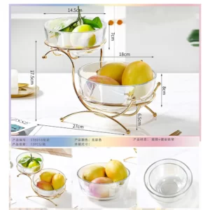 Two Tiered Fruit Stand With Glass Bowls1