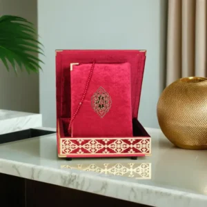Valvet Red 5x25x30cm Quraan with Box1