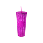Fuschia Long Cup with Straw