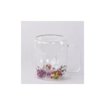 Transparent Mug Double Design with Tiny Flowers