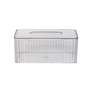 Transparent Ribbed Tissue Box