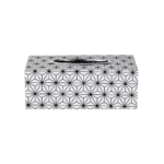 White Isometric Stars Pattern Tissue Box