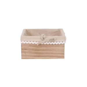 Wooden 20x20x10cm Beige Organizing Box