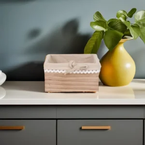 Wooden 20x20x10cm Beige Organizing Box1