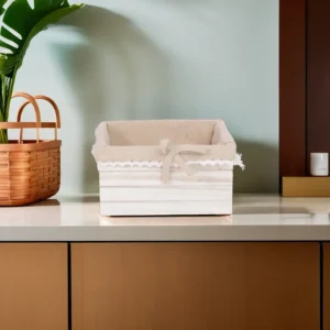 Wooden 20x20x10cm Off White Organizing Box1