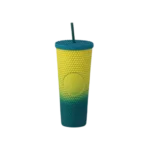 Yellow & Blue Long Cup with Straw